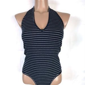 Striped sleeveless bodysuit